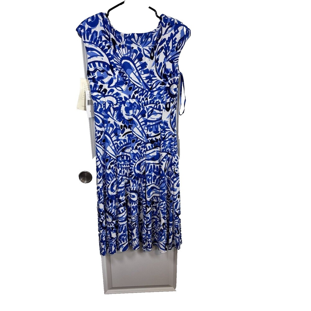 Lauren Ralph Lauren Blue White Paisley Pattern Pull Over Dress Size 4 NWT